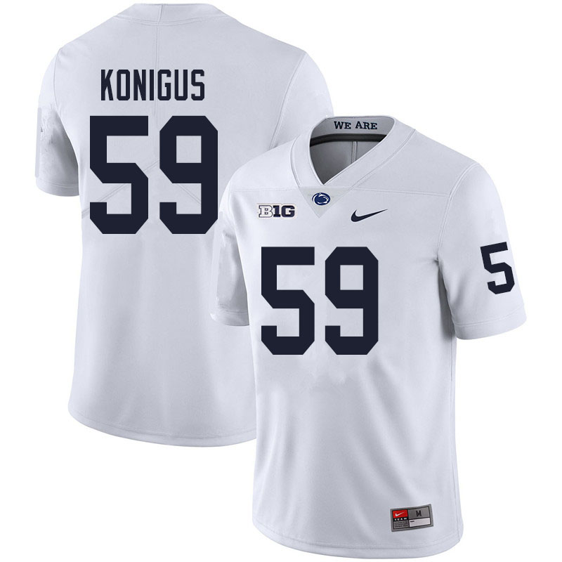 Men #59 Kaleb Konigus Penn State Nittany Lions College Football Jerseys Sale-White - Click Image to Close